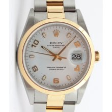 Rolex Midsize Date Oyster 34mm 15203 White Arabic Dial