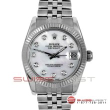 Rolex Midsize Datejust SS 68274 Mother of Pearl Diamond Dial Jubilee