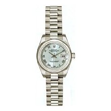 Rolex Oyster Perpetual Lady President in Platinum Unworn with an Ice Blue Roman Dial