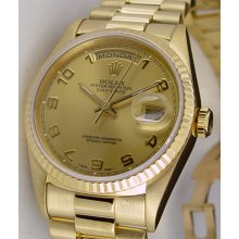 Rolex President 18k Yellow Gold 18238 Champagne Arabic
