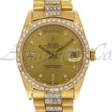 Rolex President Day Date 18K Mens Diamond Watch 12.50 Ctw