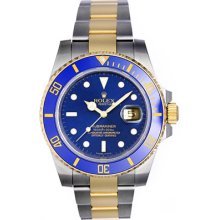 Rolex Submariner 2-Tone Steel & Gold Men's Watch 116613 Blue Dial
