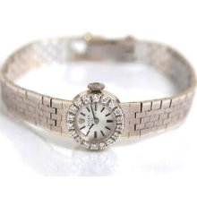 Rolex Vintage Ladies Diamond .50ct 14k White Gold On Bracelet Watch 7 Inch 90923