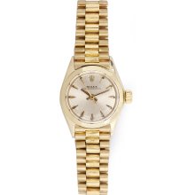 Rolex Vintage Ladies Oyster Perpetual 14k Gold Watch Mod. 6618