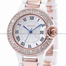 Roman Dial Women Quality Plastic Band Bracelet Quartz Watch Lady Bangle