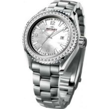 Rotary Ladies Stone Set Silver Bracelet ALB00071/W/41 Watch