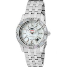 Rotary Watch Lb03442-41 Women's Chronospeed White Crystal White Mop Dial