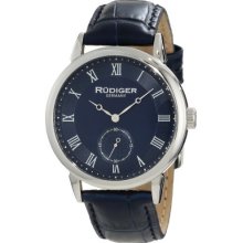 Rudiger Men's R3000-04-003L Leipzig Blue Dial Leather Watch