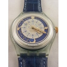 Sag402 Swatch - 1995 Automatic Milchstrasse Blue Gold