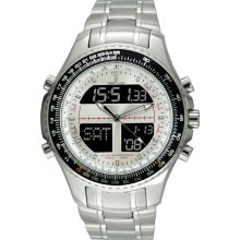 Sartego Men's Digital Alarm Chronograph World Time Silver Dial SPW15