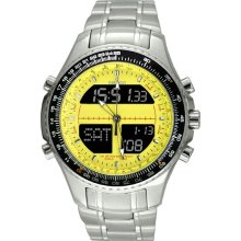 Sartego Men's Digital Alarm Chronograph World Time Yellow Dial SPW17