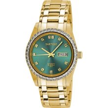 Sartego SGGN16 Gold Tone Automatic Dress Watch Green Dial