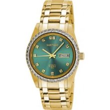 Sartego Sggn16 Mens Gold Tone Automatic Dress Watch Green Dial Watch