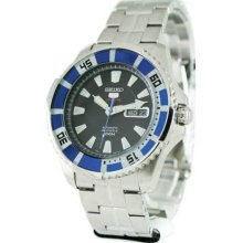 Seiko 5 Sports Automatic Divers Blue Ion-plated Bezel Mens Watch ...