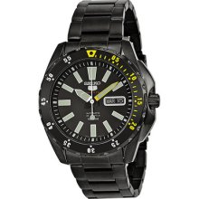 Seiko 5 Sports Automatic Black Dial Black Ion-plated Stainless Steel Mens Watch