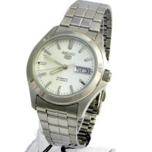 Seiko 5 Watch Snkk87 Men's Seiko 5 Automatic Silver Tone Dial Link Bracelet