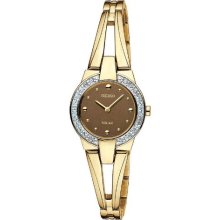 Seiko Brown Dial Gold-tone Solar Ladies Watch SUP054