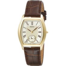 Seiko Brown Leather Strap Mens Watch SRK008