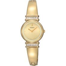 Seiko Gold-tone Bangle Quartz Crystal Ladies Watch SUJG34