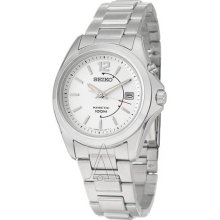 Seiko Kinetic Mens Silver Date Dial Stainless Steel Bracelet Watch SKA475