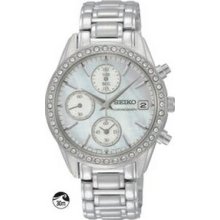 Seiko Ladies` Crystal Chronograph Watch