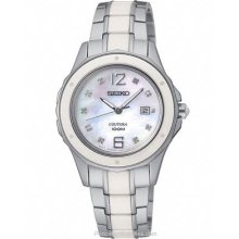 Seiko Ladies Diamond Coutura Watch MOP Dial Stainless and SXDE85