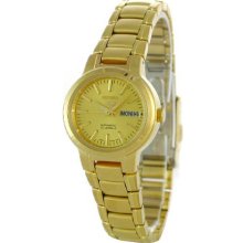 Seiko Ladies Gold Tone Seiko 5 Automatic Dress Watch SYME46