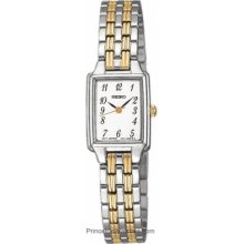 Seiko Ladies Stainless & Gold-Tone Watch Full Numeral Dial SXGL61