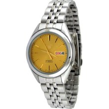 Seiko Men's Seiko 5 Automatic Link Bracelet Gold Tone Dial SNKL21