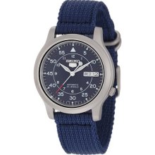 Seiko Men's Snk807 Blue Dial Canvas Strap Automatic Watch