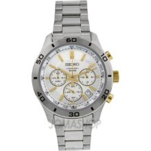 Seiko Men's Stainless Steel Case Chronograph Date Steel Bracelet Watch Ssb051