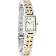 Seiko Quartz Ladies Two Tone White Dial Bracelet Dress Watch SXGL61