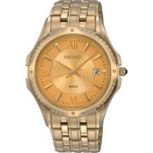 Seiko Sgef48 Men's Le Grand Sport Stainless Steel Band Gold Dial Watch