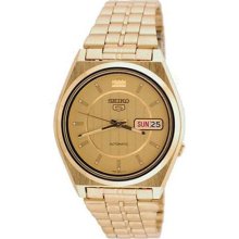 Seiko Snxs90k Mens Gold Tone 5 Automatic Dress Watch