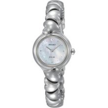 Seiko Solar Mother of Pearl Dial Stainless Steel Ladies Watch SUP097