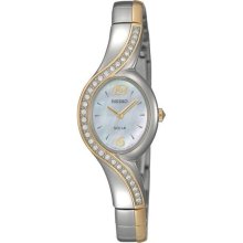 Seiko Solar Mother of Pearl Dial Two-Tone Ladies Watch SUP120