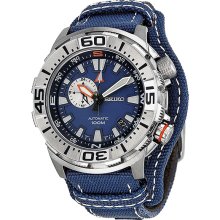 Seiko Superior Automatic Blue Dial Blue Canvas Mens Watch SSA053