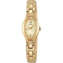 Seiko SXGJ72 Women's Dress Gold Tone SS Band Champagne Dial Watch