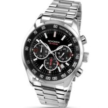 Sekonda Men's Quartz Watch With Black Dial Analogue Display And Silver Stainless Steel Bracelet 3419.27