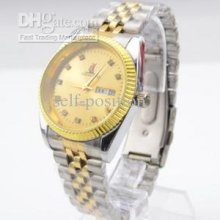 Shipping,wholesale,sale,new Women Men Golden Dial Analog Wrist Watch