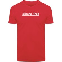 silicone free white V-neck t-shirt