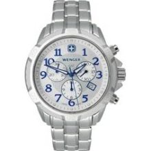 Silver Dial - Stainless Steel Mens Wenger GST Chronograph - Bracelet 78259