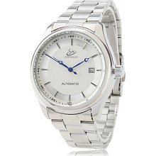 Silver Men's Alloy Analog Mechanical Wrist Watch 9384M