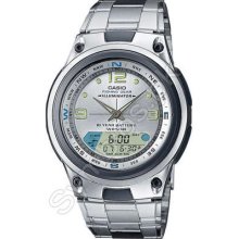 Silver Polished Stainless Steel Lovely White Digital Face Casio Men's Watch