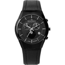 Skagen Black Label Leather Swiss Men's Watch 901XLBLB