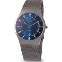 Skagen Mens 233xlttn Blue Dial Titanium Watch