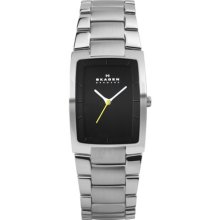 Skagen Mens Hiromichi Konno Analog Stainless Watch - Silver Bracelet - Black Dial - H02LSXB1