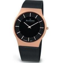 Skagen Mens Slim Titanium & Carbon Fibre Watch 803xltrb