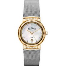 Skagen SKW2038 Watch Mesh Ladies - White MOP Dial