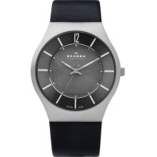 Skagen Solar Black Leather Mens Watch 833xlslb Skagen Solar Black Leather Mens Watch 833xlslb